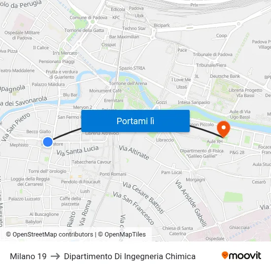 Milano 19 to Dipartimento Di Ingegneria Chimica map