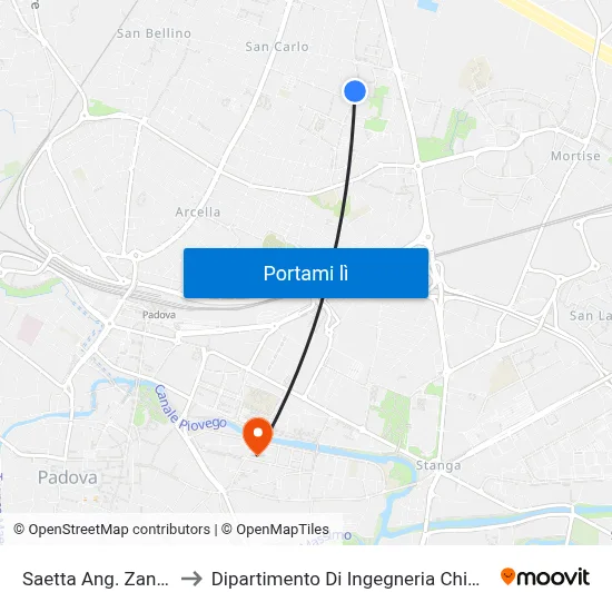 Saetta Ang. Zanchi to Dipartimento Di Ingegneria Chimica map