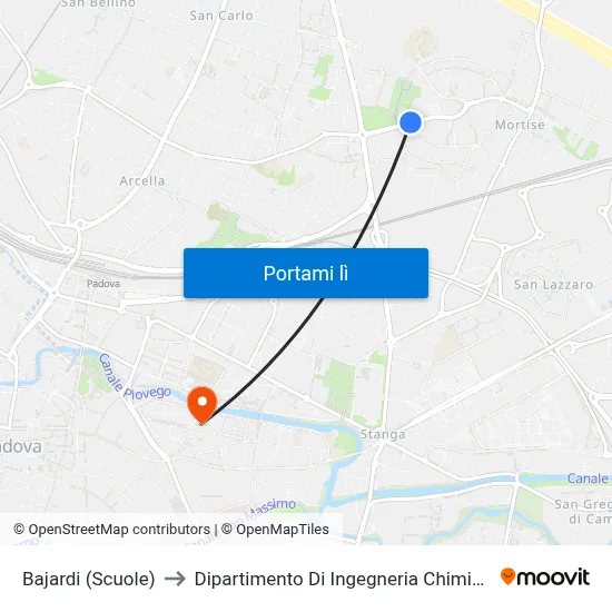 Bajardi (Scuole) to Dipartimento Di Ingegneria Chimica map