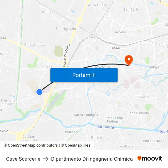 Cave Scarcerle to Dipartimento Di Ingegneria Chimica map