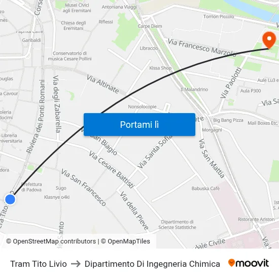 Tram Tito Livio to Dipartimento Di Ingegneria Chimica map