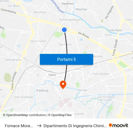 Fornace Morandi to Dipartimento Di Ingegneria Chimica map