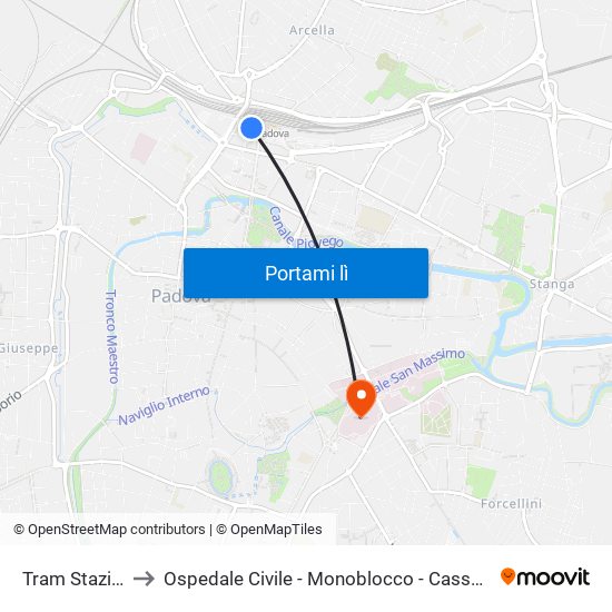 Tram Stazione R to Ospedale Civile - Monoblocco - Casse - Prenotazioni map