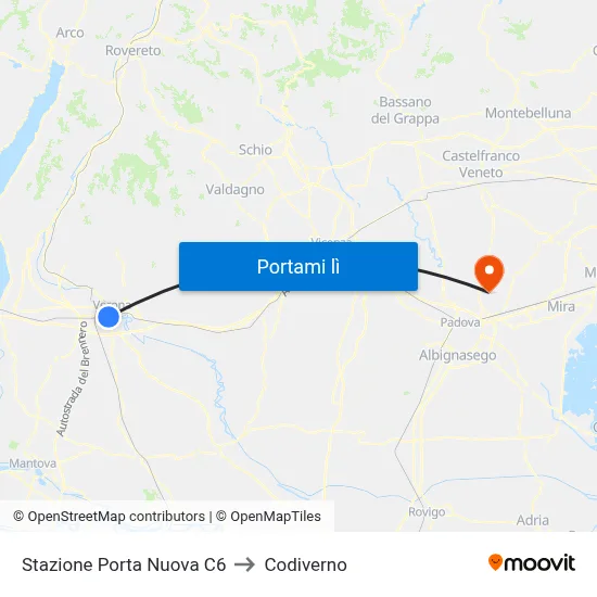 Stazione Porta Nuova C6 to Codiverno map