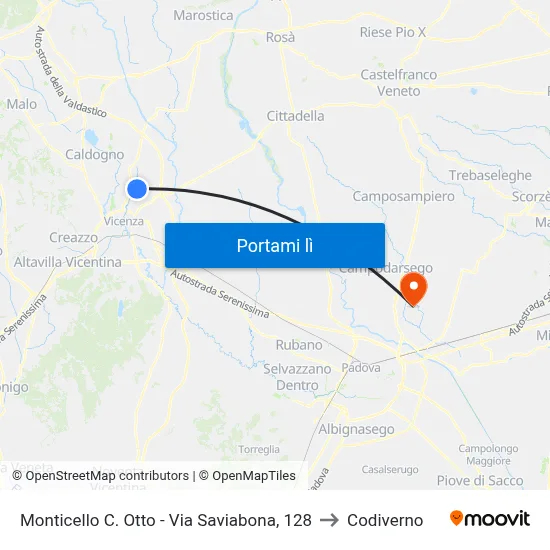 Monticello C. Otto - Via Saviabona, 128 to Codiverno map