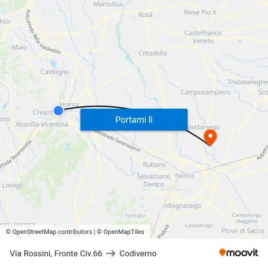 Via Rossini, Fronte Civ.66 to Codiverno map