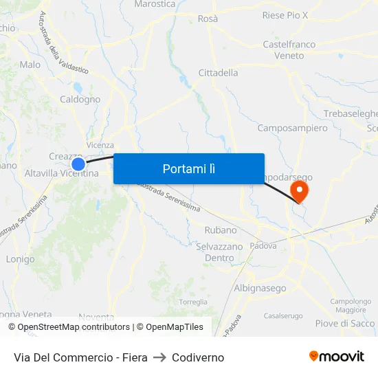 Via Del Commercio - Fiera to Codiverno map
