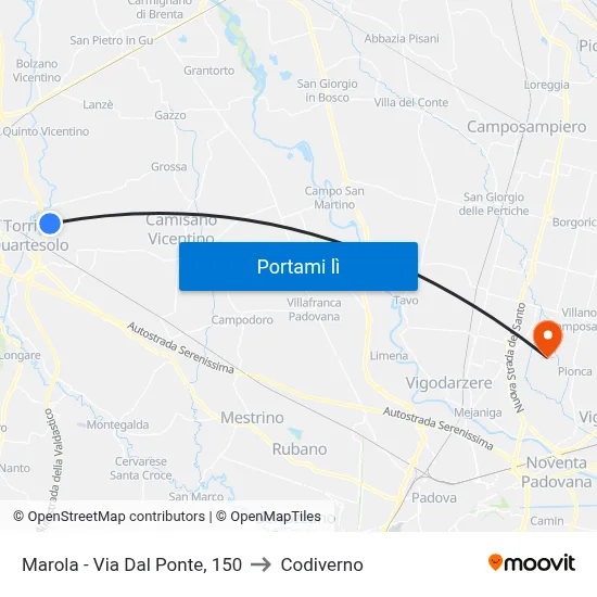 Marola - Via Dal Ponte, 150 to Codiverno map