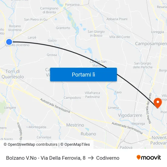 Bolzano V.No - Via Della Ferrovia, 8 to Codiverno map