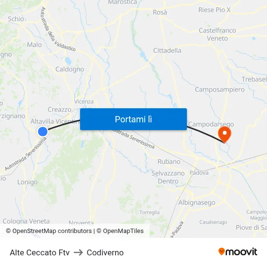 Alte Ceccato Ftv to Codiverno map