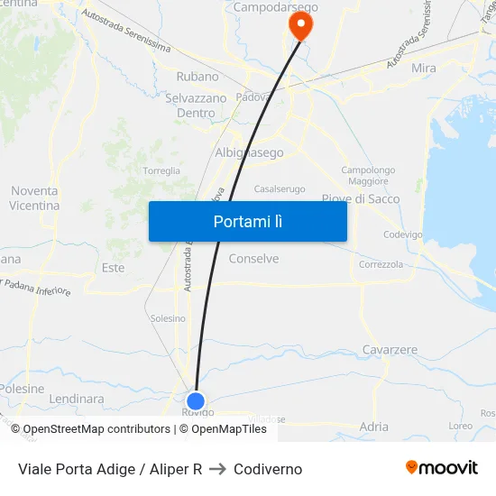 Viale Porta Adige / Aliper R to Codiverno map