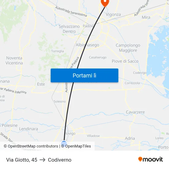 Via Giotto, 45 to Codiverno map