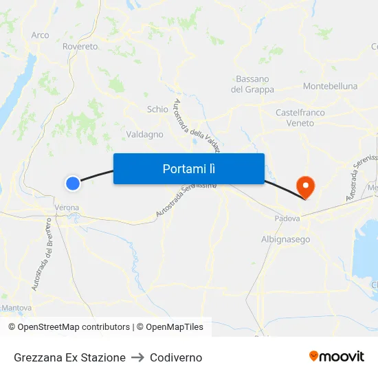 Grezzana Ex Stazione to Codiverno map