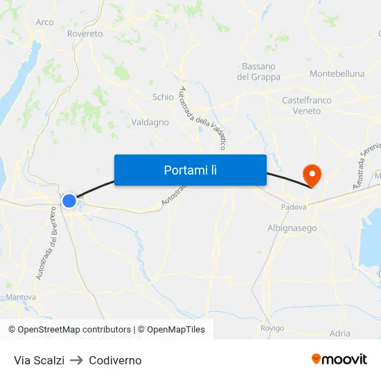 Via Scalzi to Codiverno map