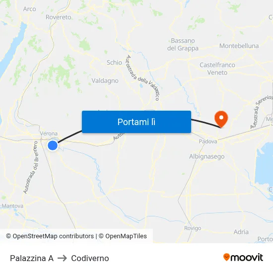 Palazzina A to Codiverno map