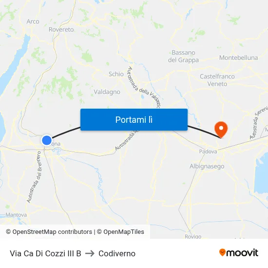 Via Ca Di Cozzi III B to Codiverno map