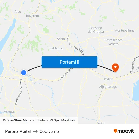 Parona Abital to Codiverno map
