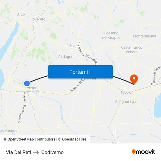 Via Dei Reti to Codiverno map