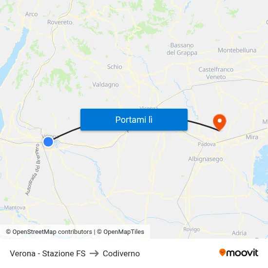 Verona - Stazione FS to Codiverno map