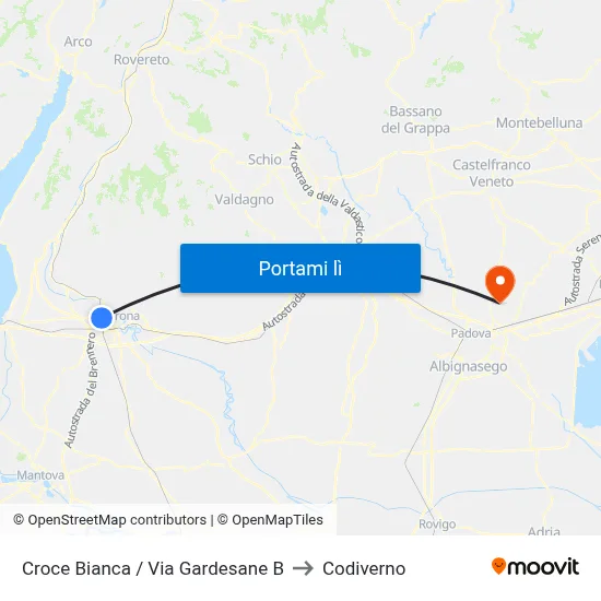 Croce Bianca / Via Gardesane B to Codiverno map