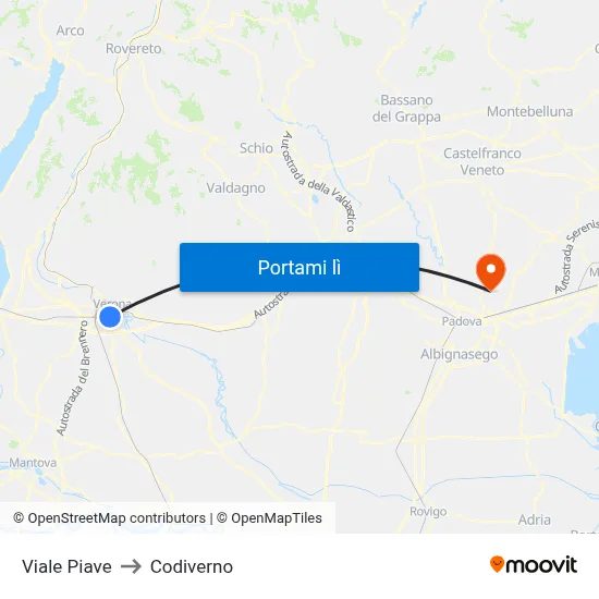 Viale Piave to Codiverno map