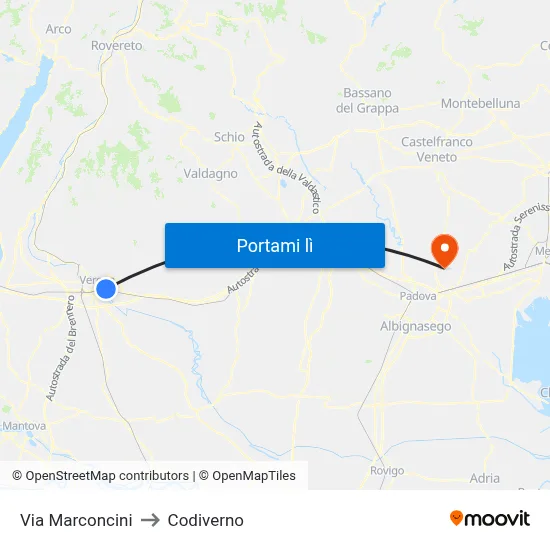 Via Marconcini to Codiverno map