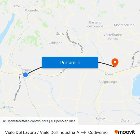 Viale Del Lavoro / Viale Dell'Industria A to Codiverno map