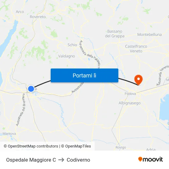 Ospedale Maggiore C to Codiverno map