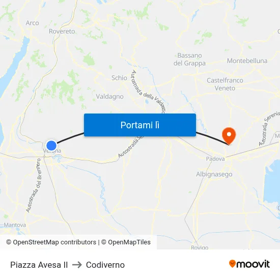 Piazza Avesa II to Codiverno map