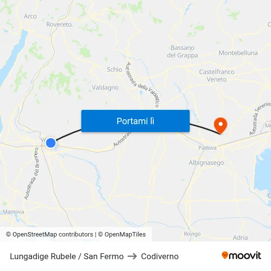 Lungadige Rubele / San Fermo to Codiverno map