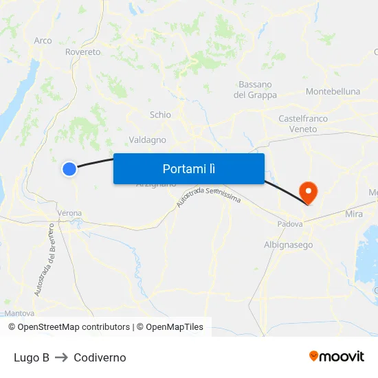 Lugo B to Codiverno map