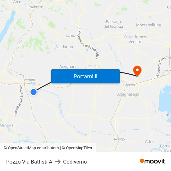 Pozzo Via Battisti A to Codiverno map
