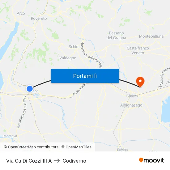 Via Ca Di Cozzi III A to Codiverno map