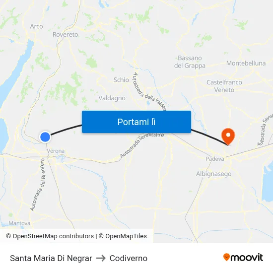 Santa Maria Di Negrar to Codiverno map