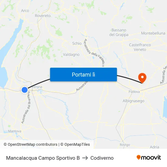 Mancalacqua Campo Sportivo B to Codiverno map
