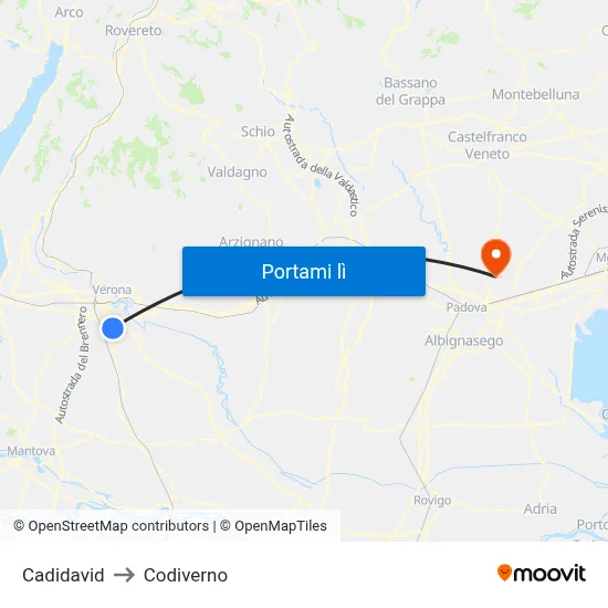 Cadidavid to Codiverno map