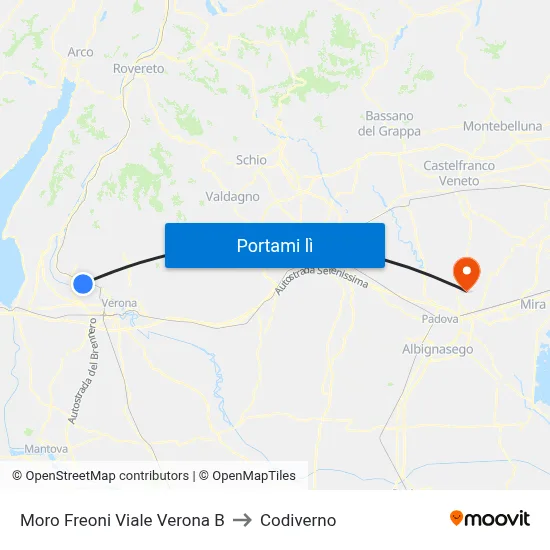 Moro Freoni Viale Verona B to Codiverno map