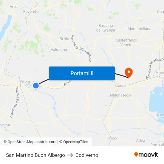 San Martino Buon Albergo to Codiverno map