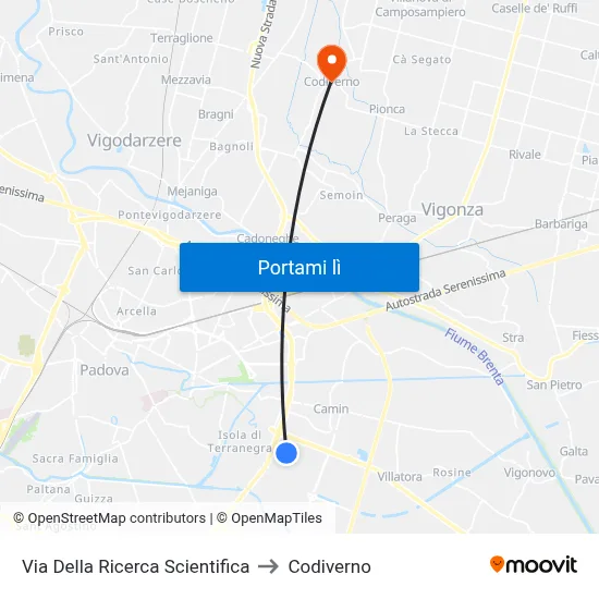 Via Della Ricerca Scientifica to Codiverno map