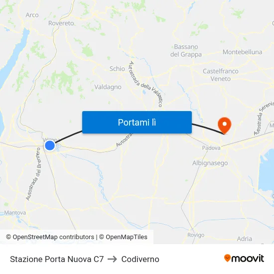 Stazione Porta Nuova C7 to Codiverno map