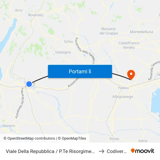 Viale Della Repubblica / P.Te Risorgimento to Codiverno map