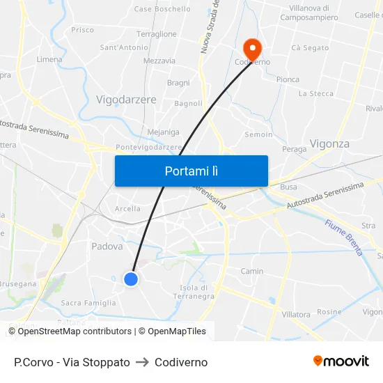 P.Corvo - Via Stoppato to Codiverno map