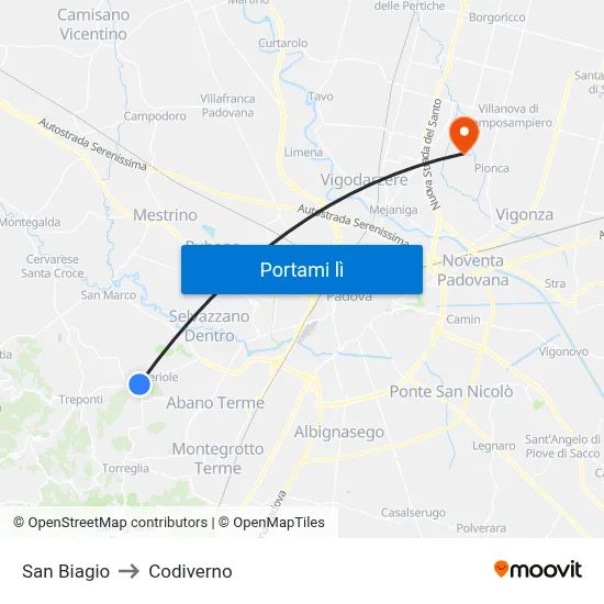 San Biagio to Codiverno map