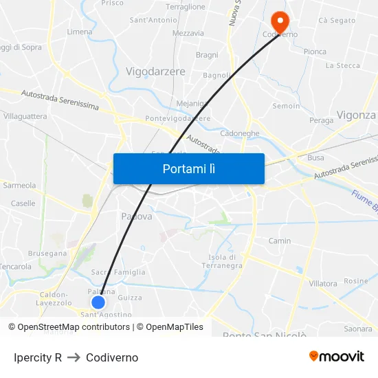 Ipercity R to Codiverno map