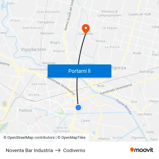 Noventa Bar Industria to Codiverno map