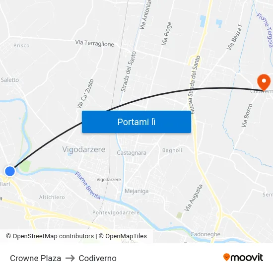 Crowne Plaza to Codiverno map
