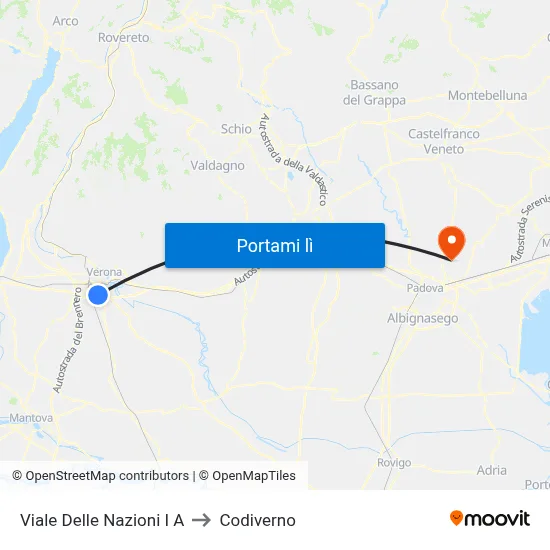 Viale Delle Nazioni I A to Codiverno map