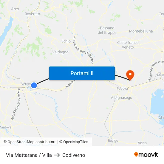 Via Mattarana / Villa to Codiverno map