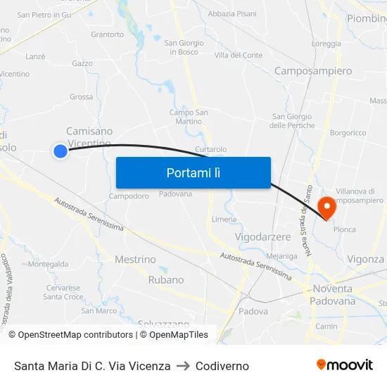 Santa Maria Di C. Via Vicenza to Codiverno map