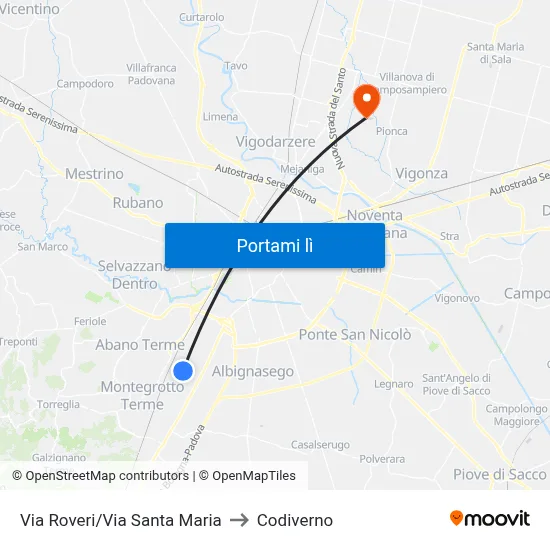 Via Roveri/Via Santa Maria to Codiverno map
